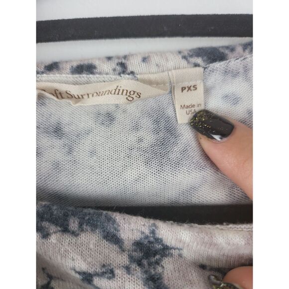 Soft Surroundings Top PXS Womens Wide Neck Long Sleeve Pullover Floral Multicolo - Picture 4 of 6